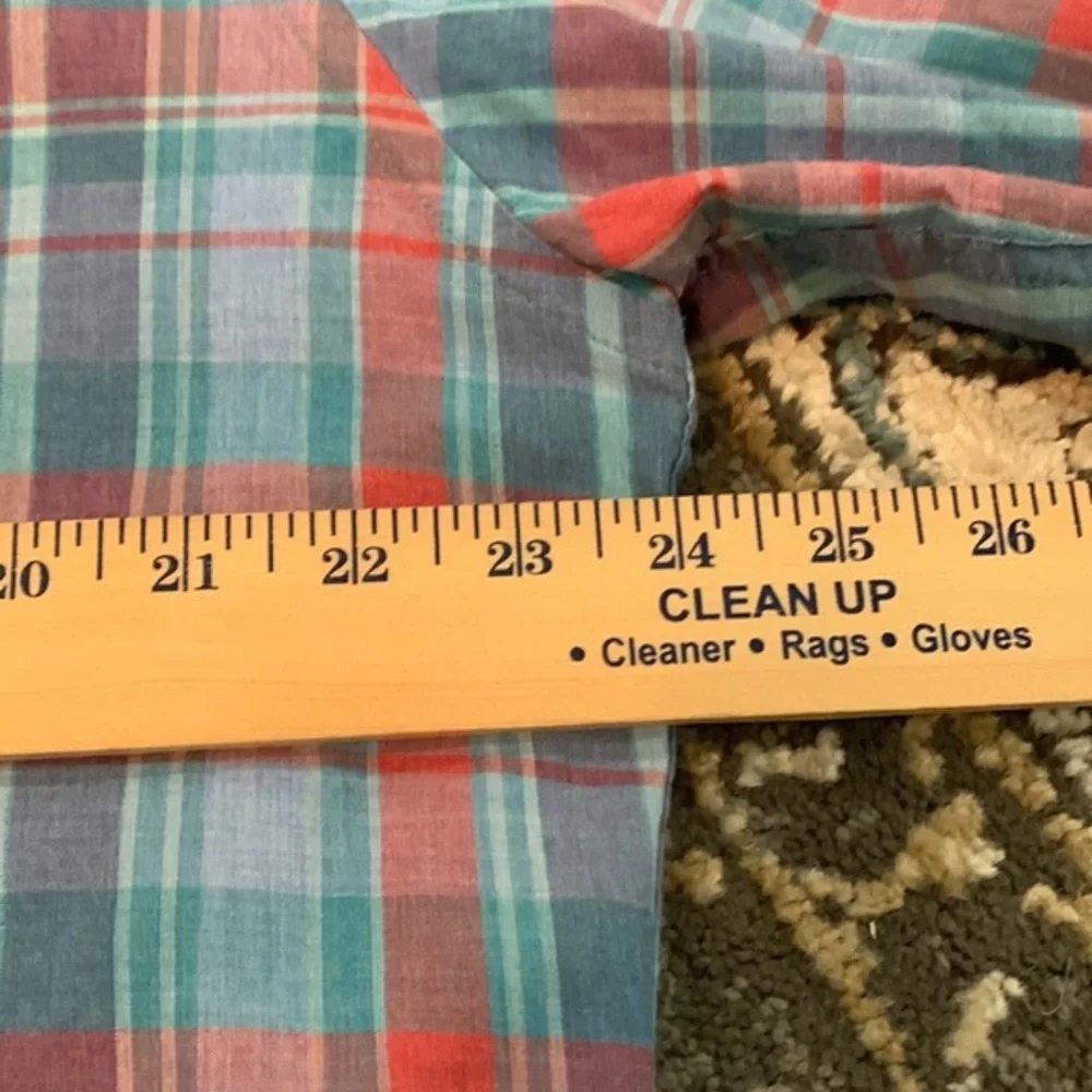 J Crew Mens Blue Red Plaid Long Sleeve Button Up Size XL EUC‎
